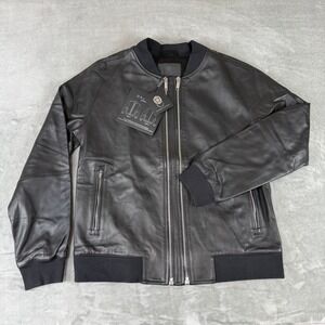 Cadogan Aspen Leather Jacket Mens Large Black Napa Lambskin w/ Extension New NWT
